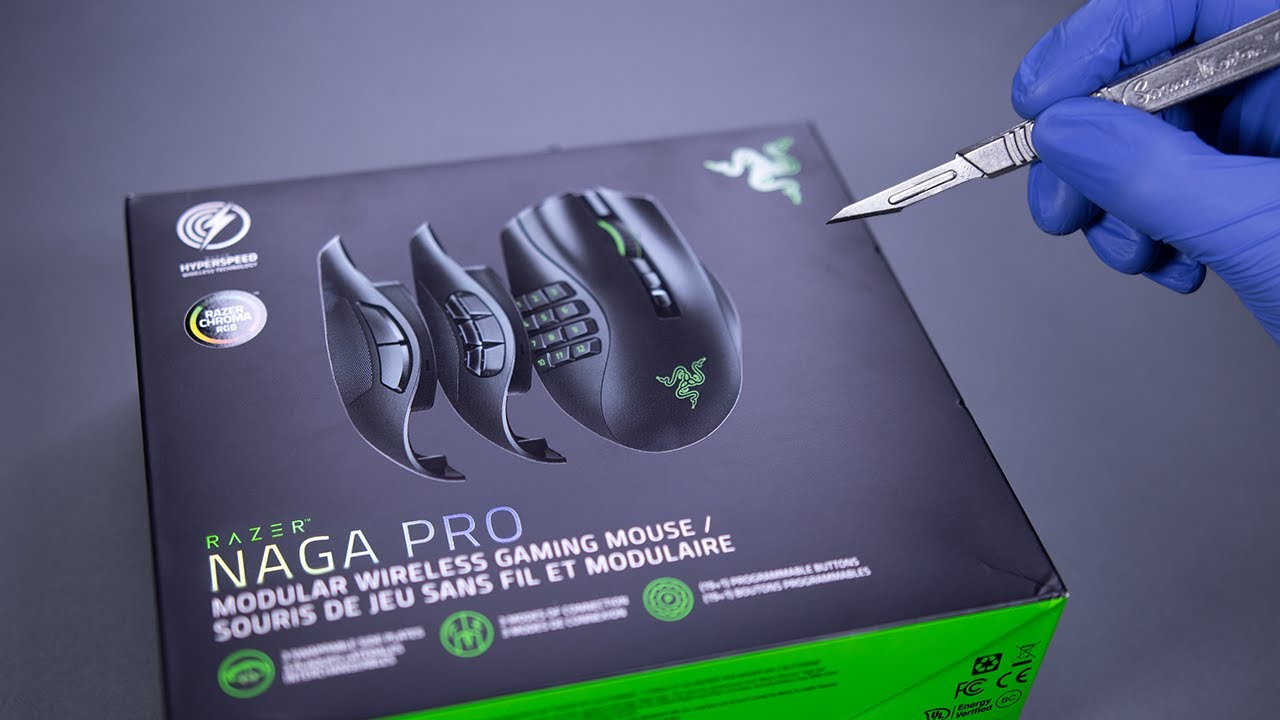 Razer Naga Pro Wireless Gaming Mouse Unboxing - ASMR 