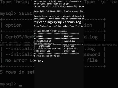 MySQL Installation Password - Where is It?