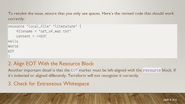 Resolving Terraform Errors: How to Properly Add Long Content Using EOT Strings