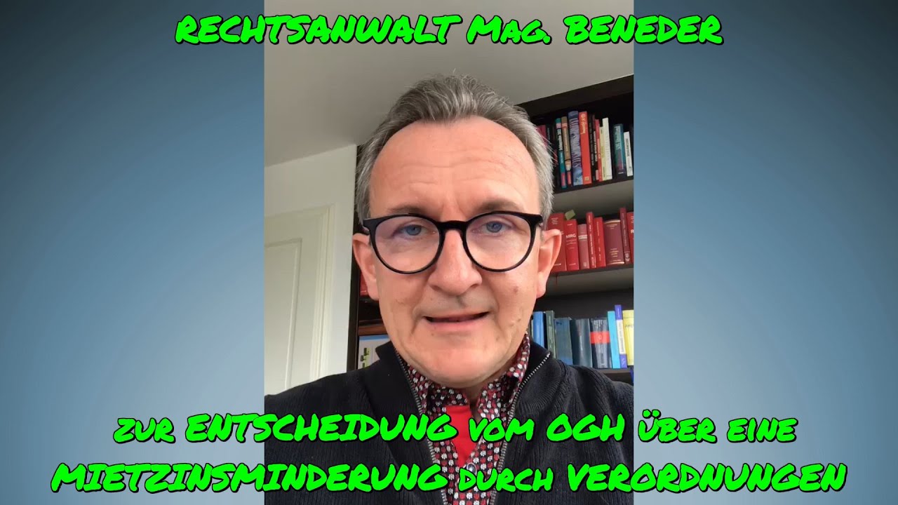 RECHTSANWALT Mag. BENEDER zur ENTSCHEIDUNG vom OGH über eine