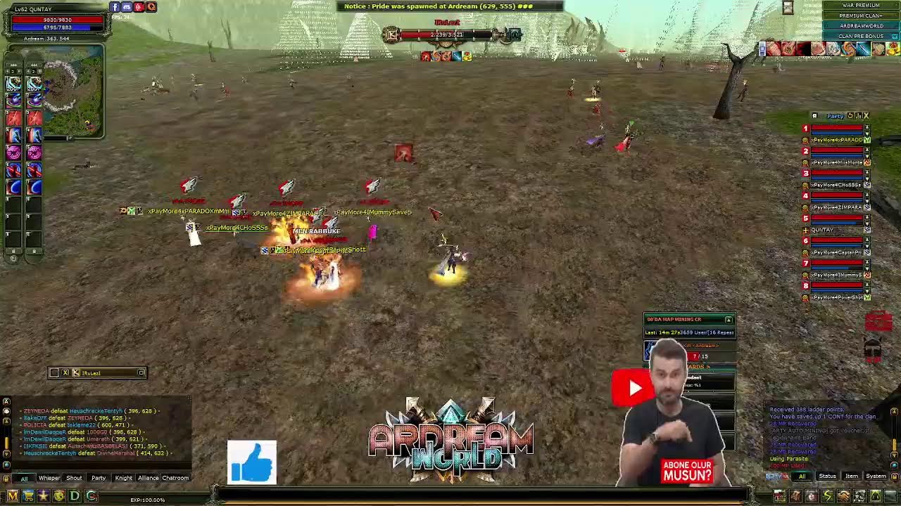 ️#Ardreamworld 📢QUNTAL & xPAYMORE CLAN🔥 PK SI  ️#knightonline