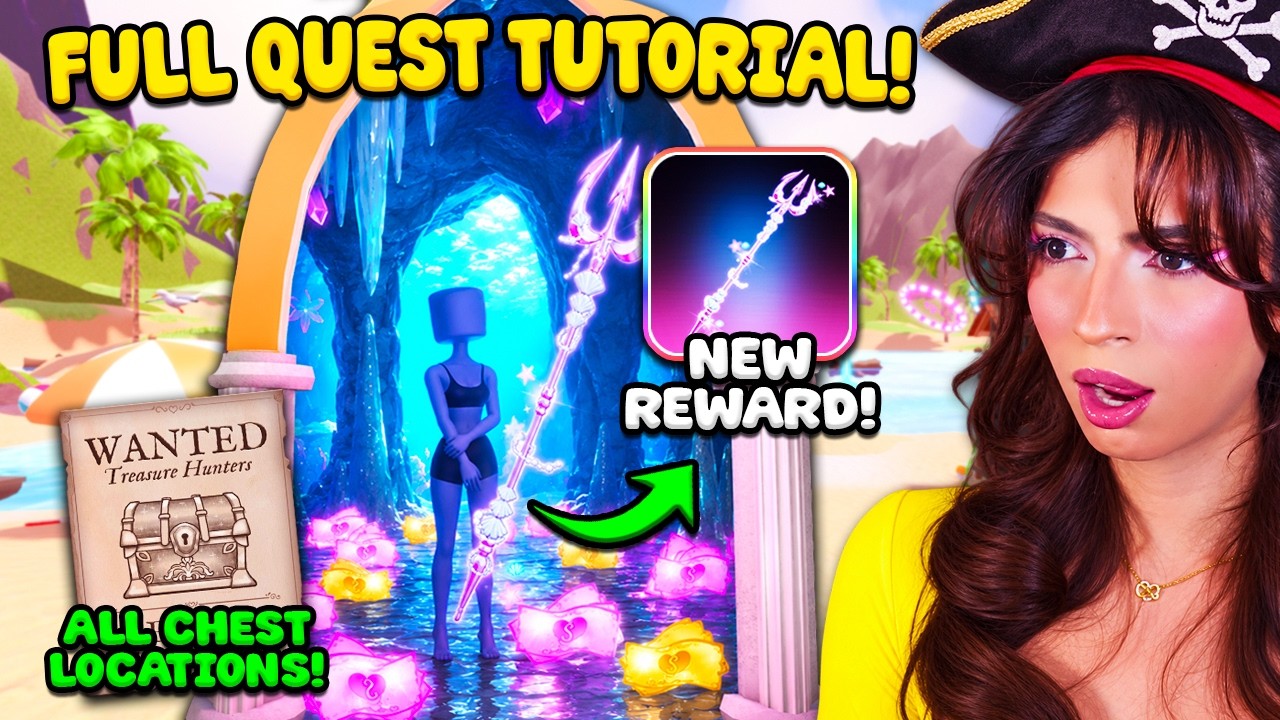 SUMMER QUEST *TUTORIAL* in Dress to Impress! (FULL QUEST GUIDE, ALL GEM + CHEST LOCATIONS!!) 🏴‍☠️