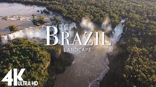 FLYING OVER BRAZIL (4K UHD) - Calming Piano Music With Beautiful Nature Scenery For Relaxation