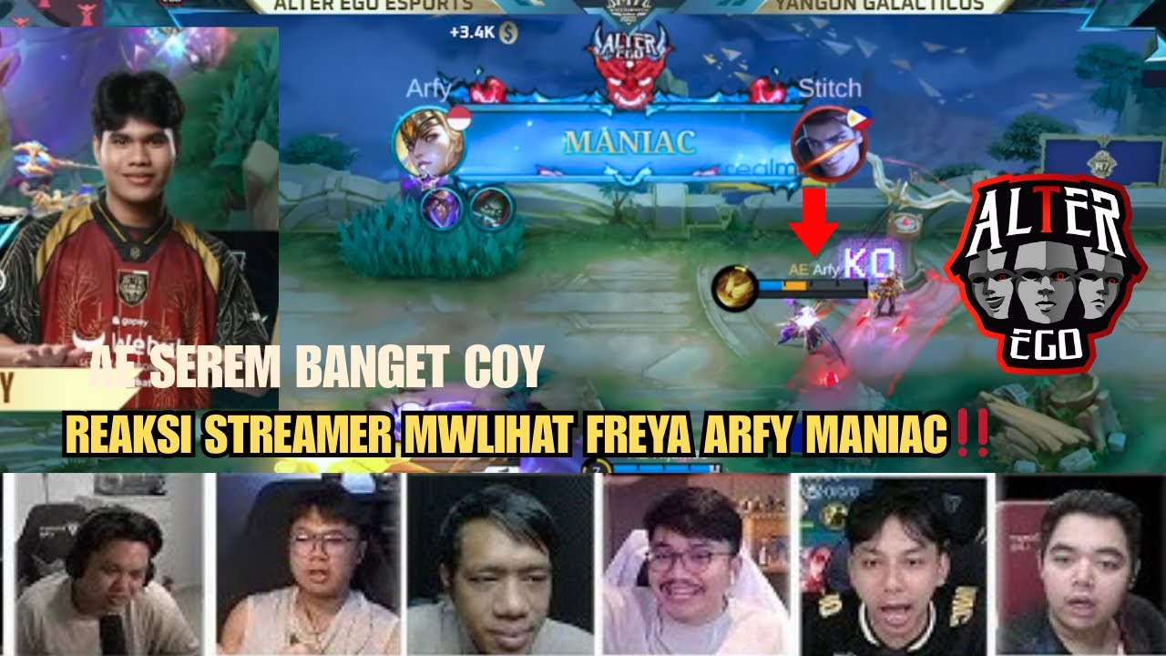 REAKSI STREAMER ‼️ MELIHAT FREYA ARFY MANIAC | AE VS YG 