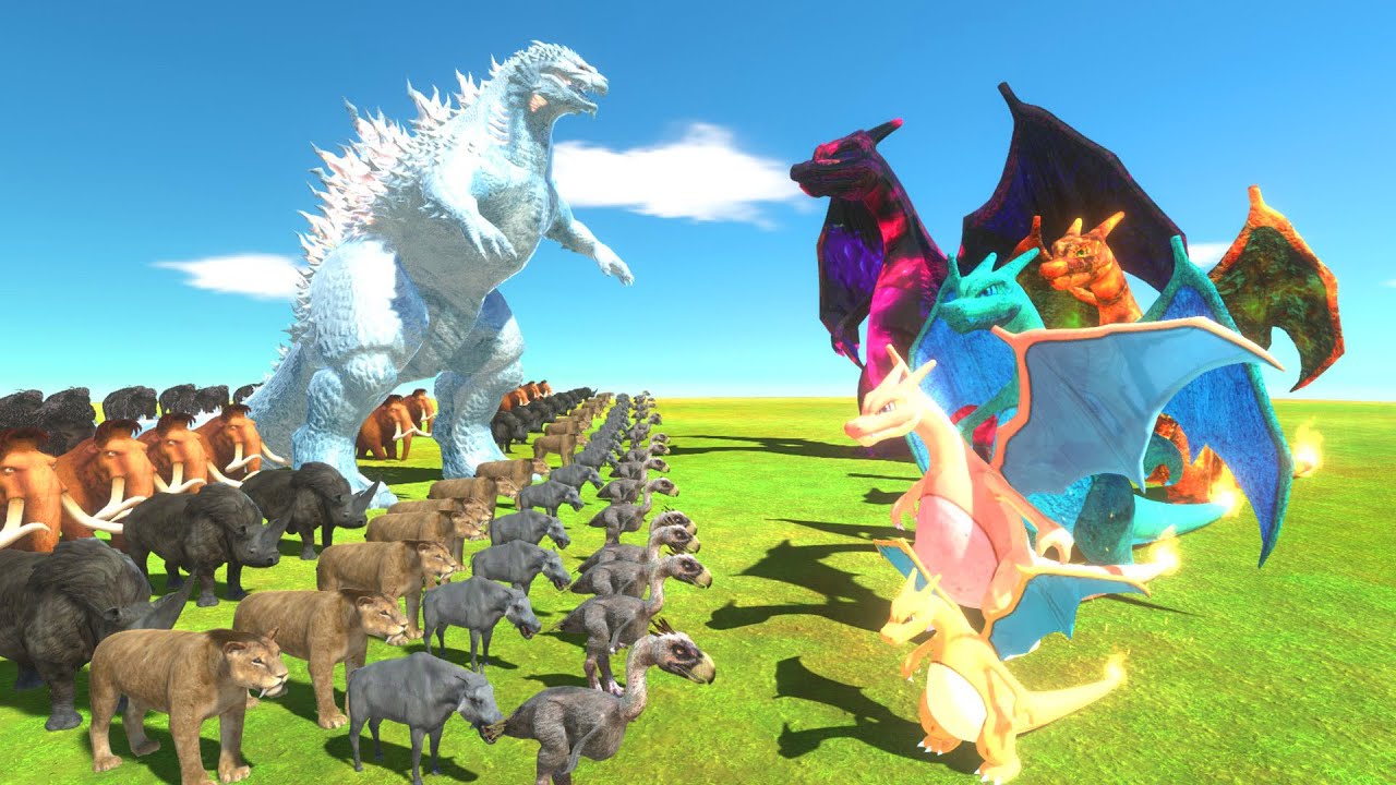 Charizard of Evolution VS Ice Team - Animal Revolt Battle Simulator