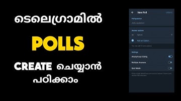 How to create Telegram Polls | Malayalam | All set by Arun