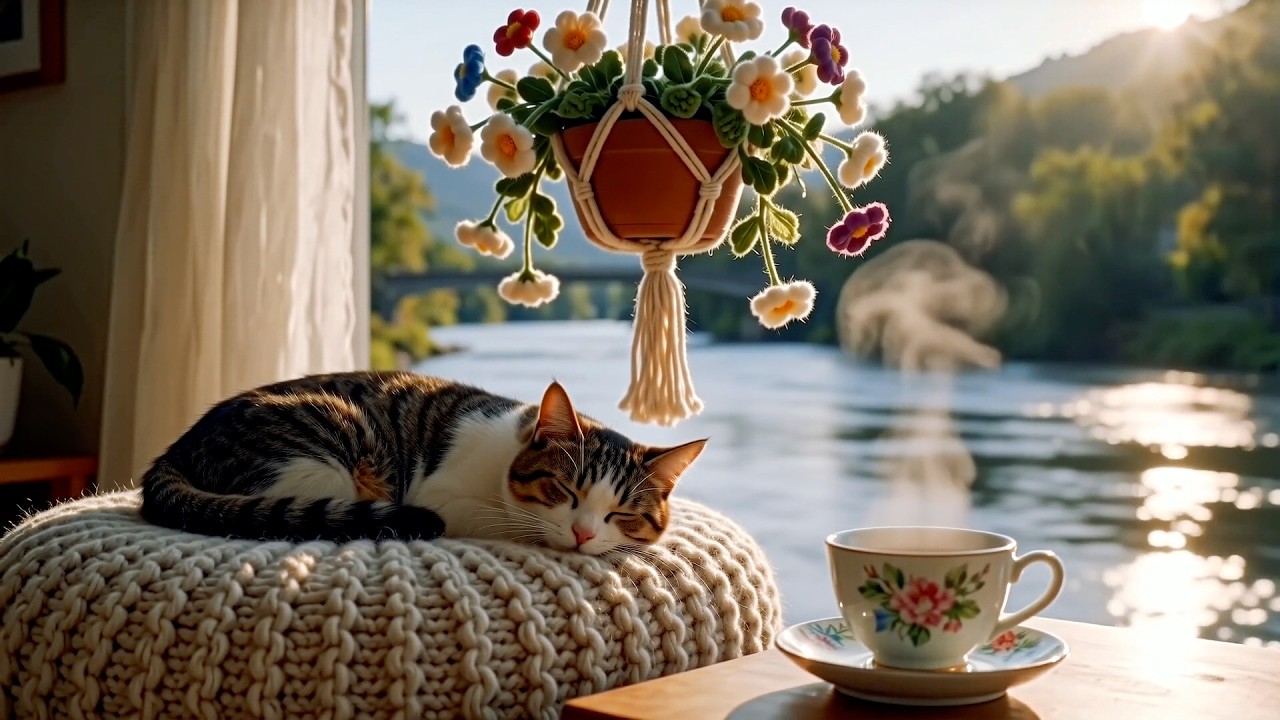 Cozy Knitted World 🧶 | Lo-fi Piano & Gentle River ASMR | Winter Solitude & Deep Sleep