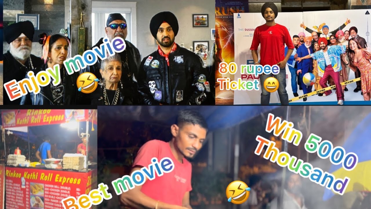 🍿 🎥 Movie day ||diljit👳‍♀️movie babe bhangra paunde ne ||roll challenge/80 rupee movie ticket 🎫