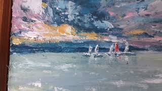 картина гуашью# море и небо гуашью# gouache sea and sky# an etude