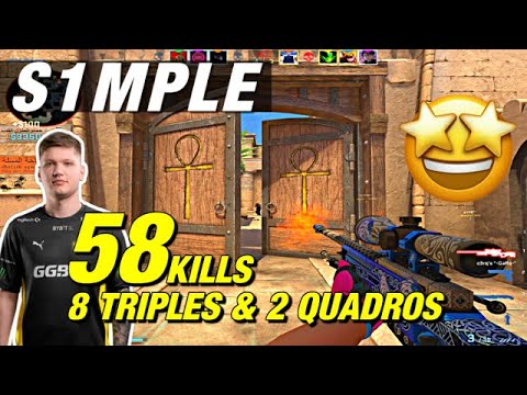 s1mple INSANE anubis faceit game! (58 frags)!😲CSGO s1mple POV