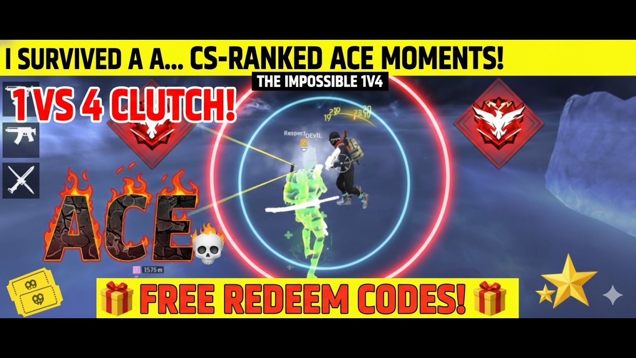 Code Free Ace 🔥 1v4 ACE in CS Rank 😱 | INSANE Clutch Gameplay 🎮 | REDEEM CODE ...