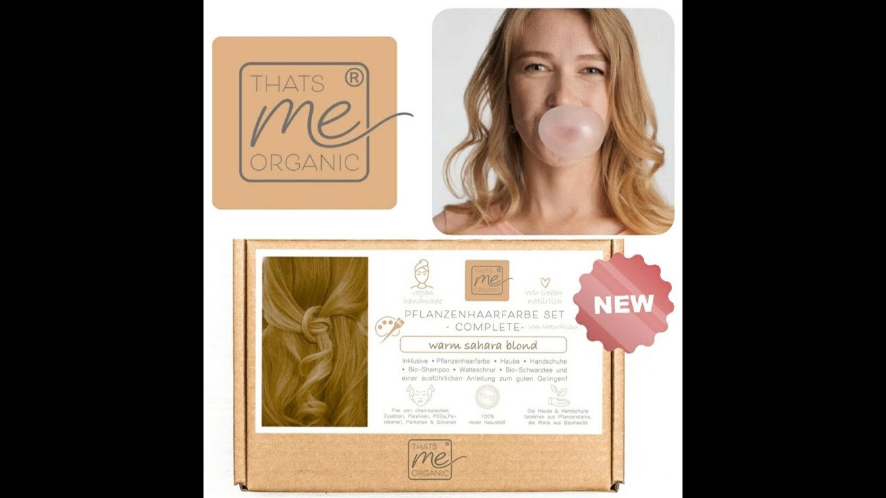 ⁣Thats me organic® Pflanzenhaarfarbe 'Warm sahara blond' unboxing & Ergebnis mit Melani