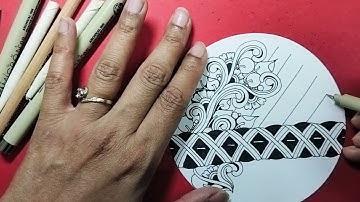 Tangle to New Year (8) - Step by Step guided Zentangle tutorial by CZT Sanyukta Saxena