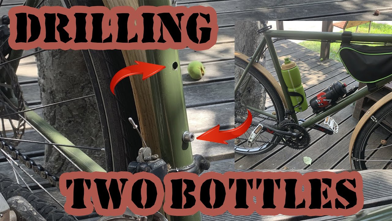 Drilling bicycle frame to install second cage YouTube