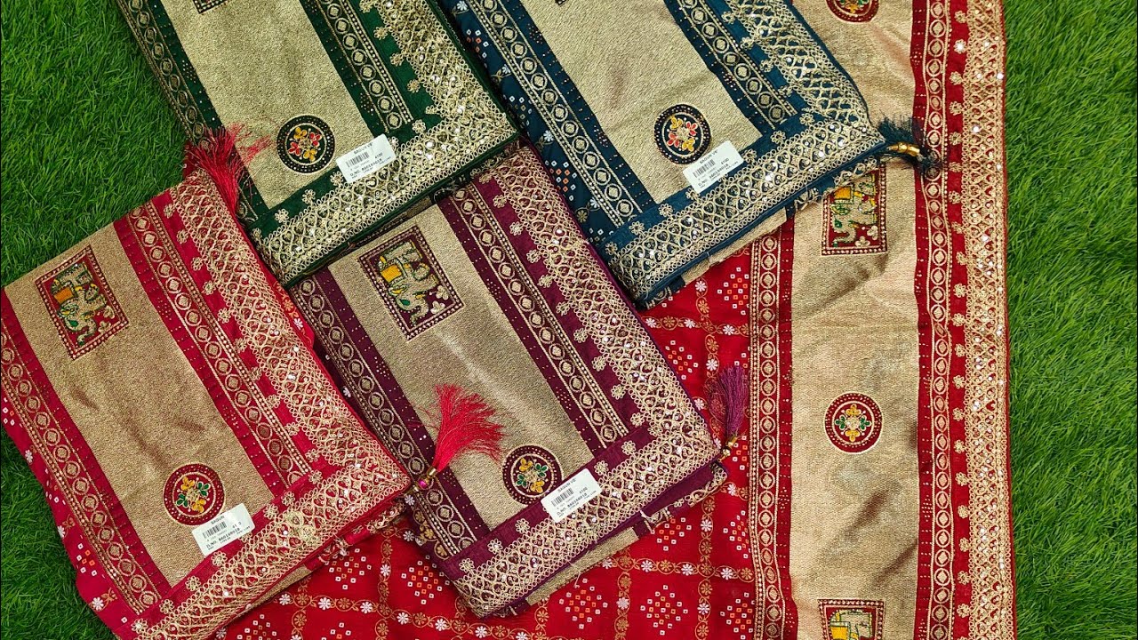 💥online viral trending saree ऑनलाईन हिट सारीज #blacksaree #sankranthi मारवाडी बांधणी वर्क पल्लु