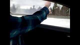 Blowing up a condom on the highway!