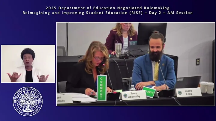 Reimagining and Improving Student Education (RISE) Committee Negotiated Rulemaking 2 Nov 4, 2025 AM