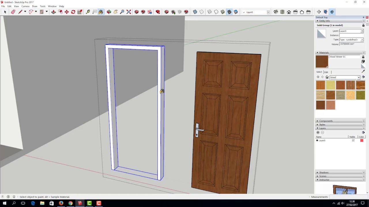  Sketchup  2021 Tutorial Cara Membuat Pintu  Creating a 