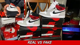 REAL vs FAKE - Air Jordan 1 High Smoke Grey + Blacklight test