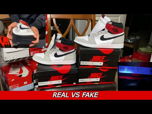 REAL vs FAKE - Air Jordan 1 High Smoke Grey + Blacklight test