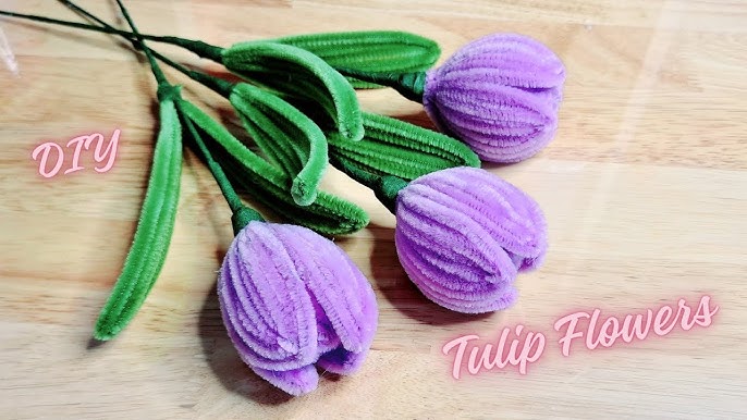 DIY raw material pipe cleaner tulips flower handcraft for birthday gif –  Duo Fashion