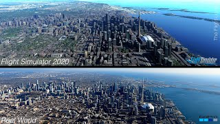 VFR Toronto - Real and Simulated Flight Comparison - MSFS2020 - GoPro Aerial - 4K