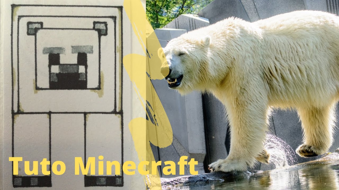 Comment dessiner un ours polaire minecraft !! - YouTube
