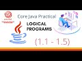 Logical Java Programs| YCMOU SYBCA Core Java Practical 1.1 to 1.5