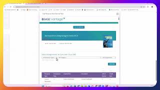 Linking and grade syncing Sage Vantage to Canvas per assignment type