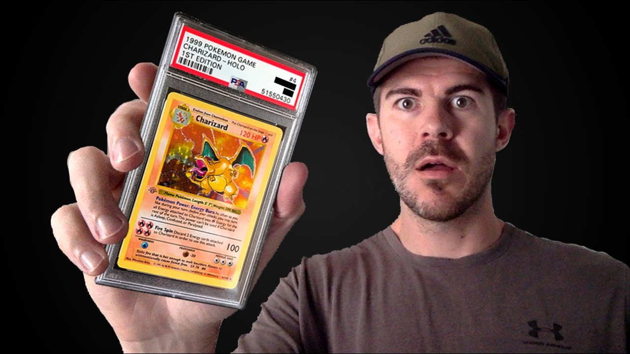 1st Edition Charizard Grey Stamp - First Ever PSA Return (Instagram Live  Grade Reveal)