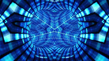 Blue Rotating Kaleidoscope Abstract Tunnel Neon VJ Loops