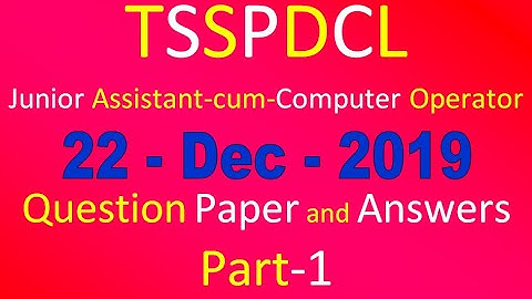 TSSPDCL JUNIOR ASSISTANT COMPUTER OPERATOR  2019 Key 1 (1 to 20)