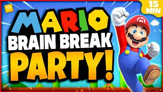 Mario Brain Break Party | Mario Games For Kids | Mario Run | Just Dance | GoNoodle