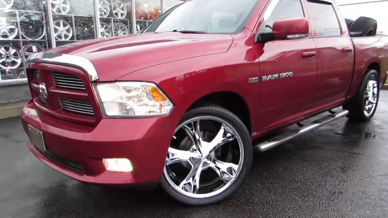 2012 DODGE RAM WITH 24 INCH CHROME RIMS & TIRES - YouTube