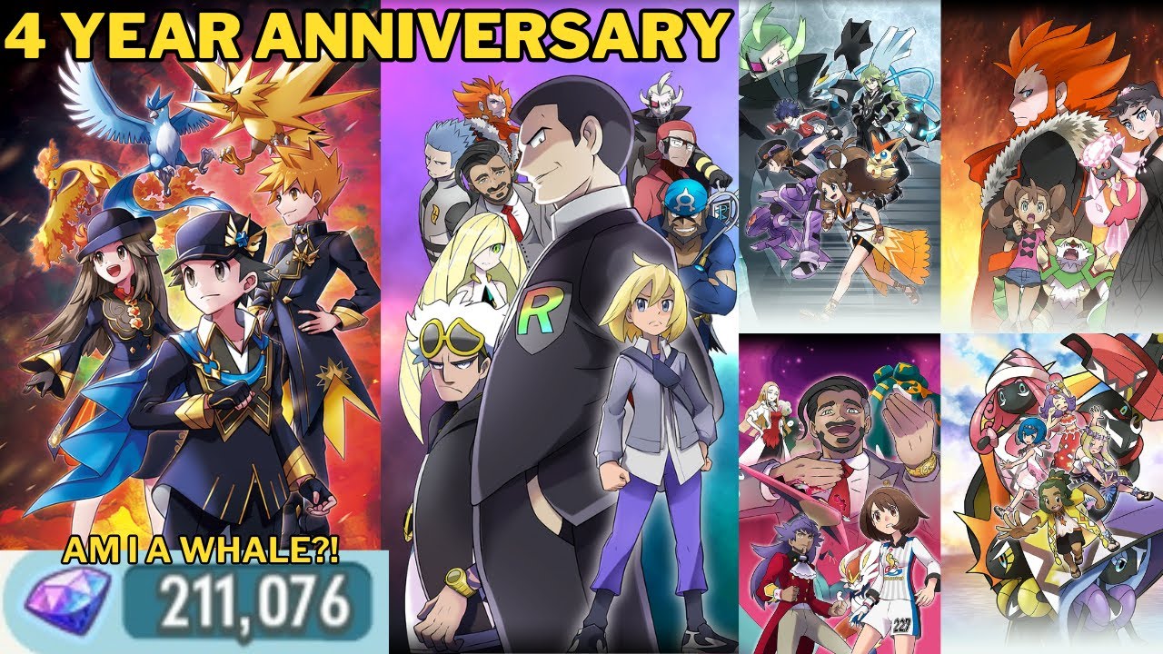 WHALING for Pokemon Masters EX 4 Year Anniversary! Catching up with Story