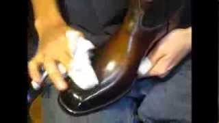 Antiquing Brown Leather Cowboy Boots