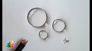How to draw realistic bubbles on white paper | step by step | J ARTZ DRAWINGS