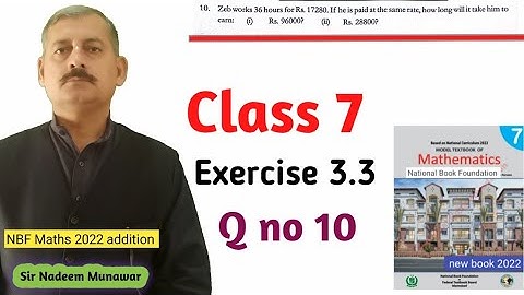 Class 7 Exercise 3.3 Q no 10 NBF Maths Ex 3.3 Proportion True Direct Proportion Sir Nadeem Munawar