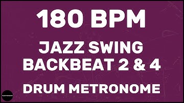 Jazz Swing Backbeat 2 & 4 | Drum Metronome Loop | 180 BPM