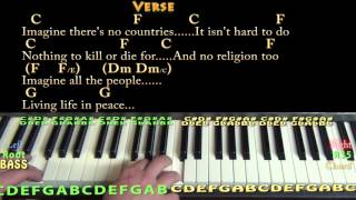 Imagine (John Lennon) Piano Cover Lesson in C with Chords/Lyrics chords