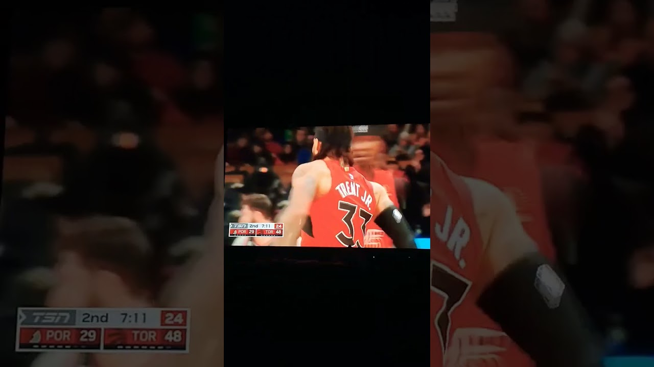 Gary Trent Jr Splash 3 Point/ Raptors vs Blazers