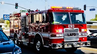 LAFD NEW Engine 93 & Rescue 93 Responding