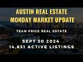 ✅ Austin Real Estate Market Update : Monday 09/30/24 : Recap : 14,831 Active Listings +20.3% YoY
