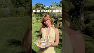 Seafood Rice Paper Rolls with Lime &amp; Ginger Dipping Sauce 🥭🍤#ricepaperrolls #seafoodrecipes