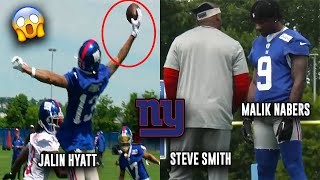 Jalin Hyatt UNREAL ONE HAND CATCH 😱 Steve Smith 'COACHING' Malik Nabers 😳 Giants OTA Highlights