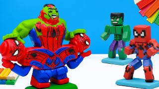 DIY Superheroes Hulk vs Spider man mod lego with clay 🧟 Polymer Clay Tutorial