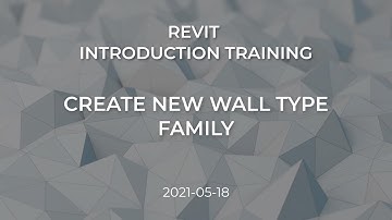REVIT INTRODUCTION TRAINING - CREATE NEW WALL TYPE FAMILY