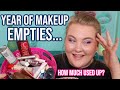 1 Years Worth of Beauty Empties... How Much Makeup Did I Finish + What Would It All Cost Retail!