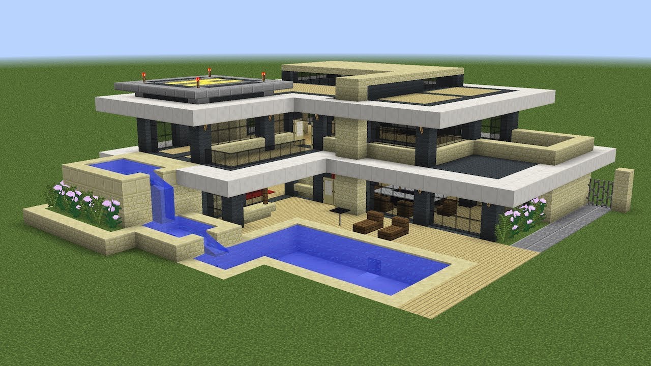 Minecraft How To Build A Modern House 27 Youtube Woodlux modern house map screenshots: minecraft how to build a modern house 27