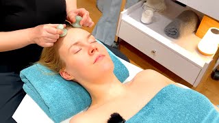 ASMR Face Pilates treatment with mushroom Gua sha (Unintentional ASMR, real person ASMR)